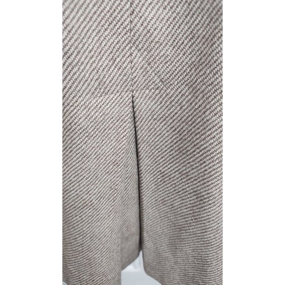 70's - 80's Albert Nipon Designer Wool Diagonal Striped Tan/Cream Skirt - Picture 4 of 11